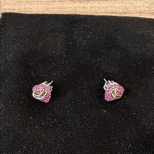 Juicy Couture Pink and Silver Heart Earrings